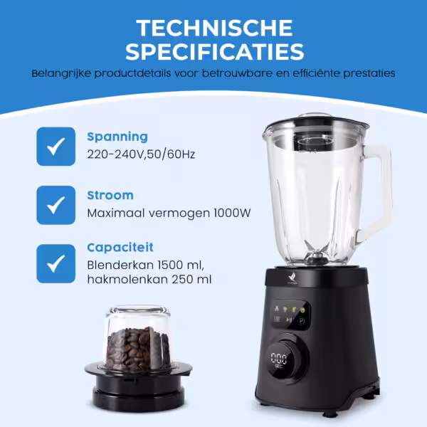 NovaWare Blender inclusief koffiemaler voor koffiebonen